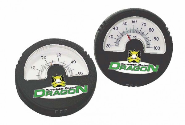Dragon Thermometer analog schwarz, rund Ø5,5cm
